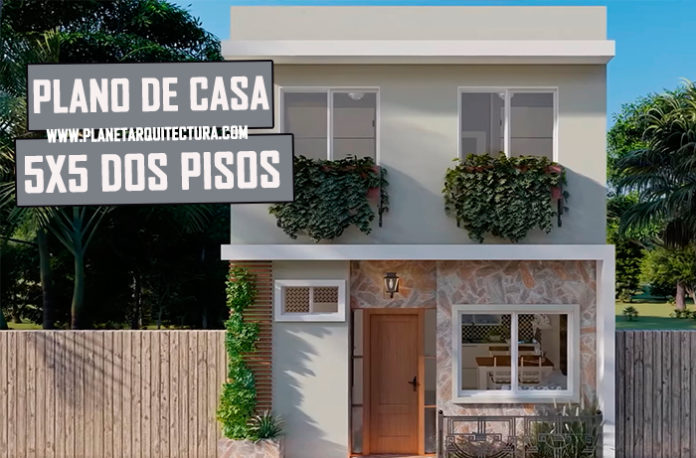 Fachadas de Casas casas de 6x6 de dos pisos - Mundo Fachadas